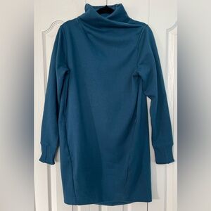 NWOT Athleta Small Teal Twistneck Sweatshirt Dress